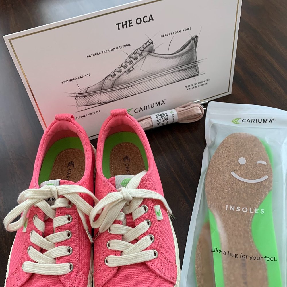 Pink OCA Cariuma shoes  size 9 w/extra laces and insoles